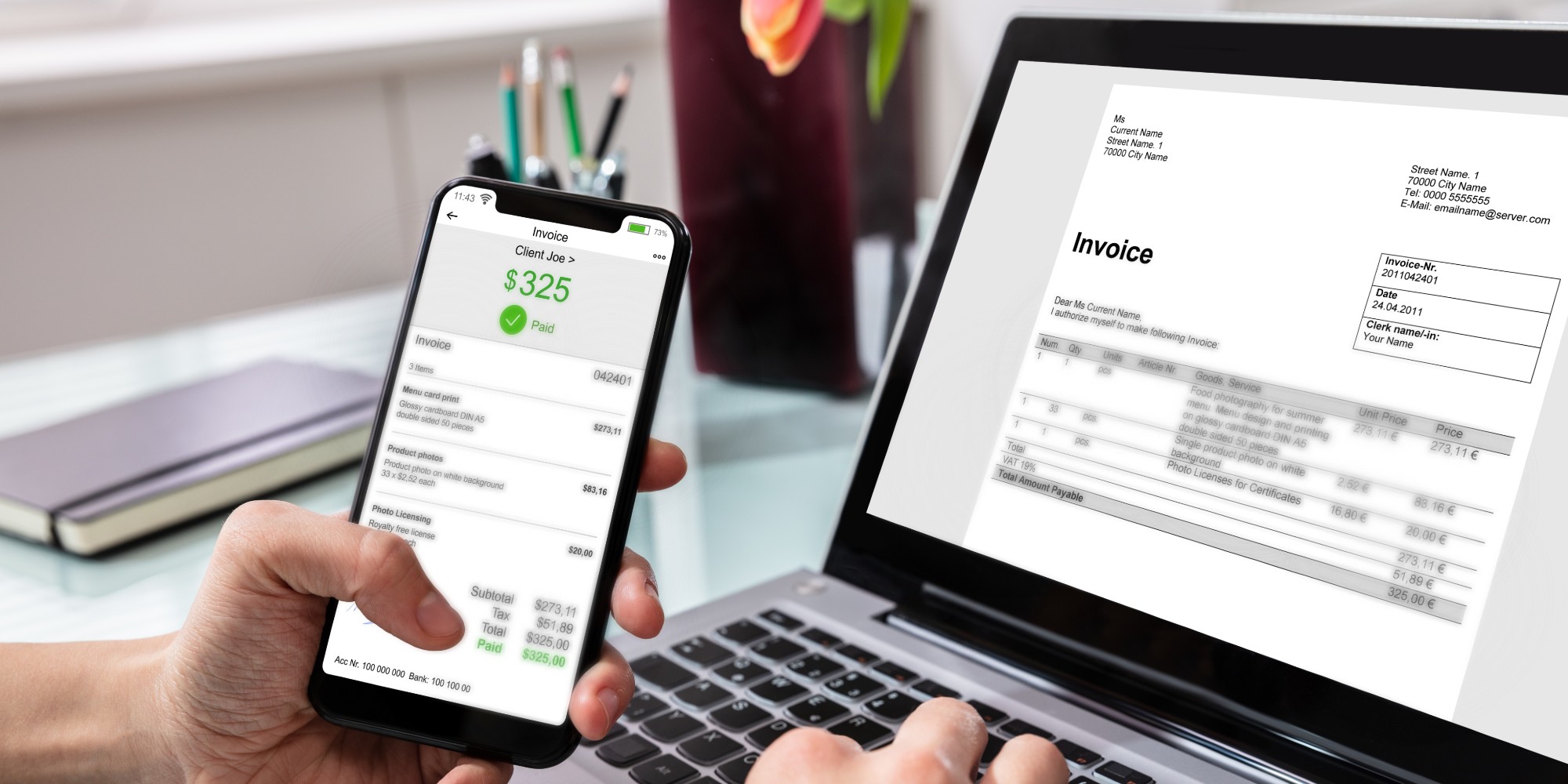 Use Technology for online invoicing