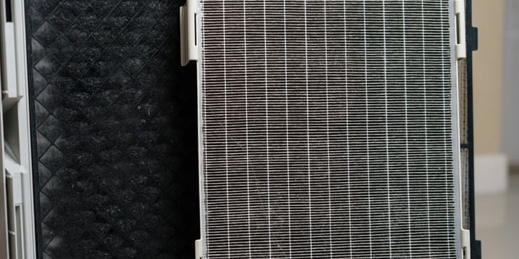 air filter and furnace with dirt 