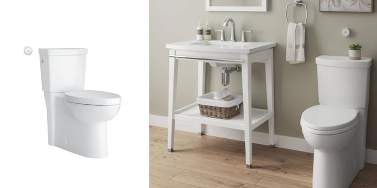 American Standard Touchless toilet in a bathroom.