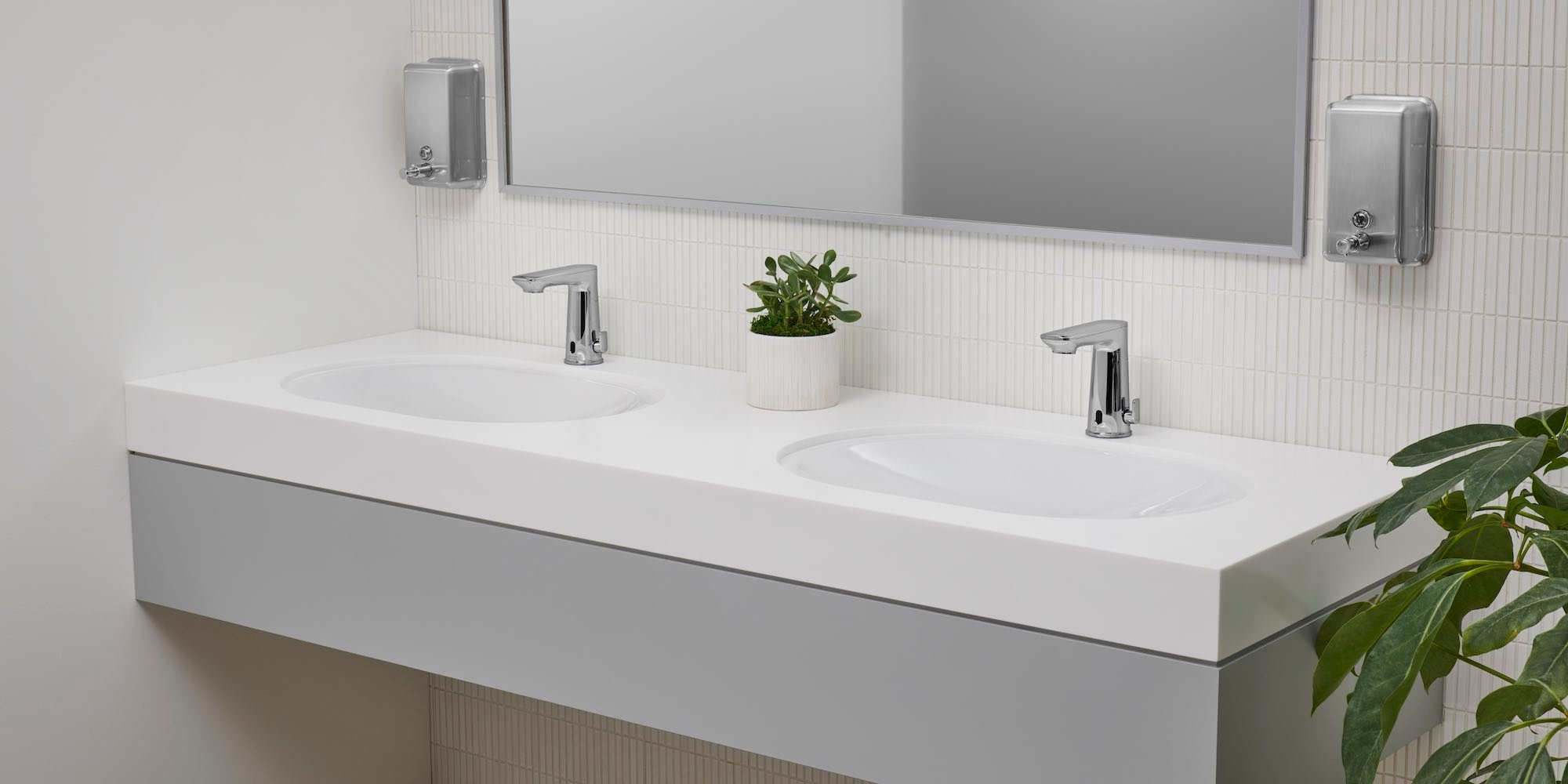 Grey touchless faucets