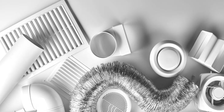 HVAC products flatflay